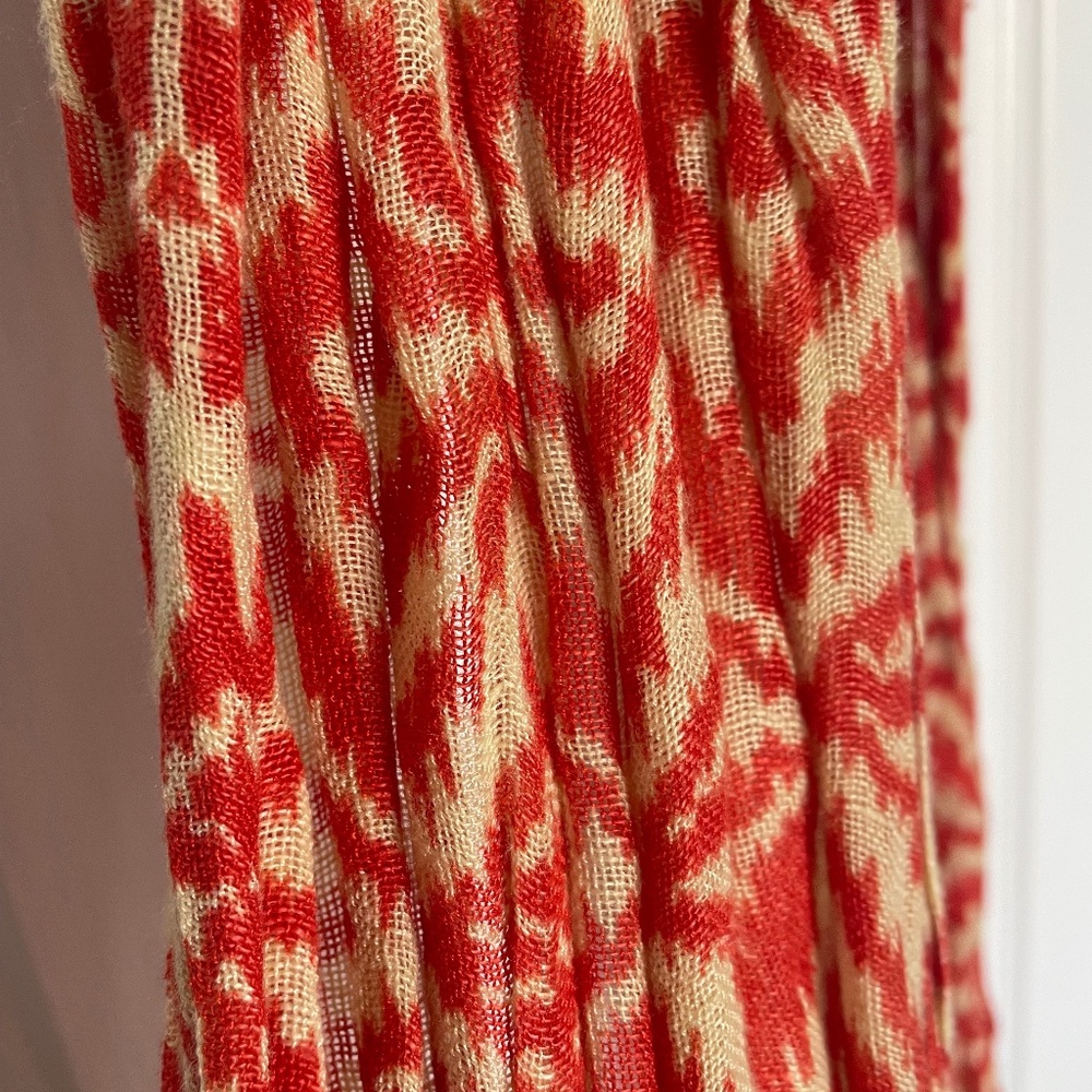 Cream white & Orange Scarf